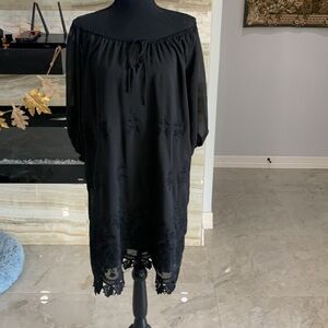 Women’s Black Chiffon with Lace‎ Eva Mendez Dress Size S.
